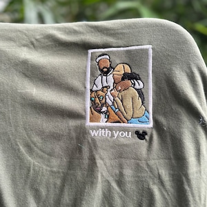 Embroidered t shirt, Custom embroidered photo shirt, custom embroidered tshirt, Custom embroidered photo