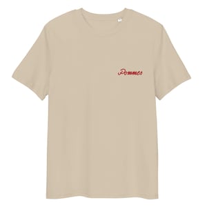 Unisex organic cotton t-shirt embroidered "Pommes"