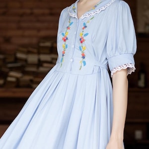 Wildflowers embroidered cotton dress