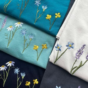 Wildflowers - Embroidered Organic Cotton Unisex T-shirt