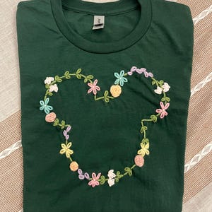 hand embroidered floral tshirts