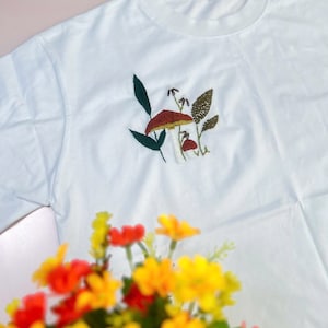 Hand Embroidery T-shirt, Custom Embroidered Tshirt, Flower Hand Embroidered Sweatshirt, Unique T-shirt, Personalized T-shirt